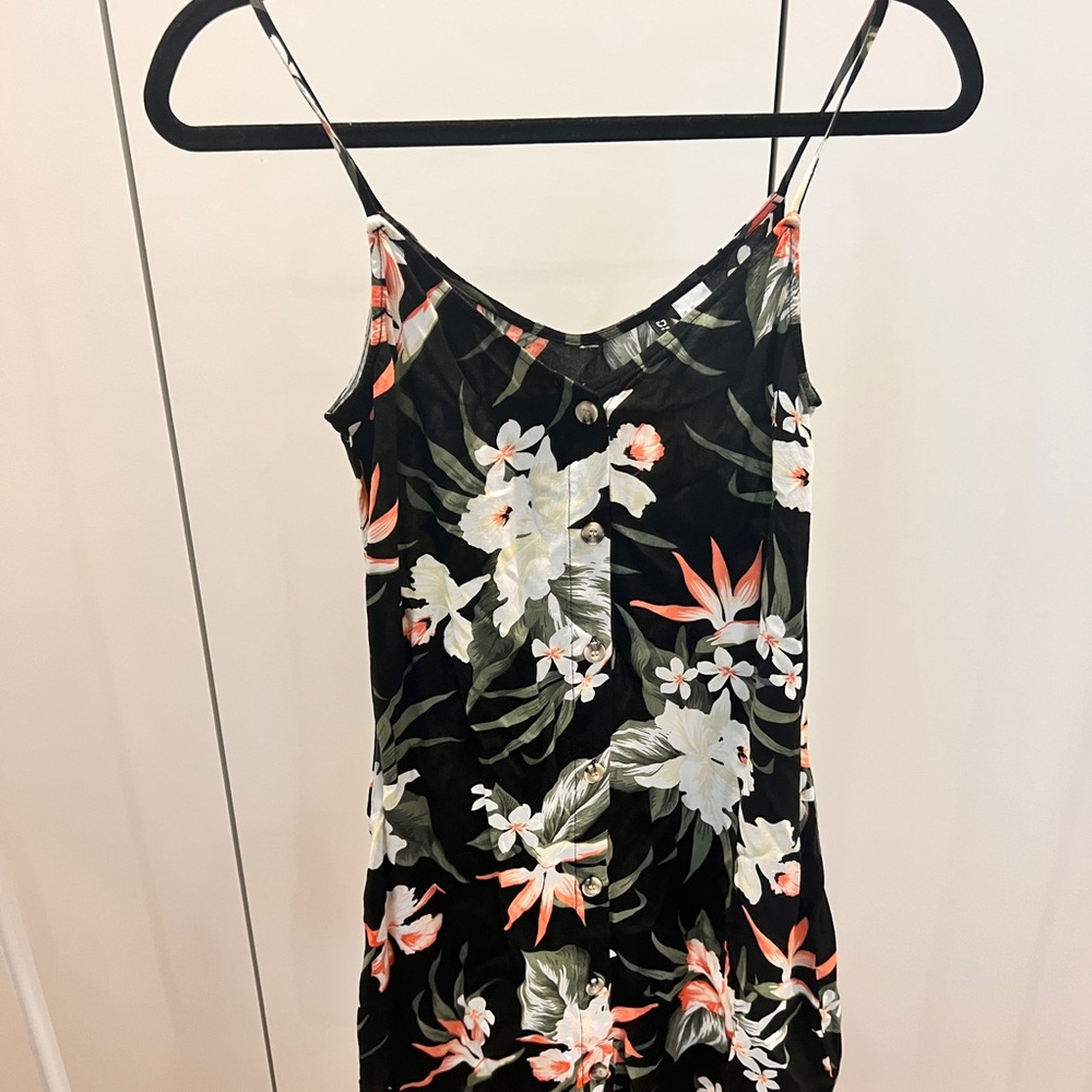 H&M Black Floral Mini Dress